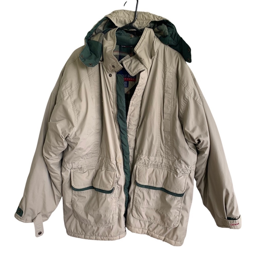 Vintage 90's Bugle Boy Outerwear Winter Coat Hood Jacket  Size Large Mens
